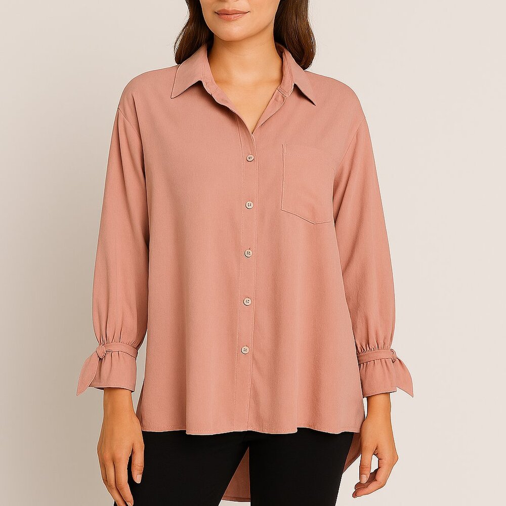 Shein Sxy Plus SZ  Large Oversized Solid Longline Shirt Top NWT